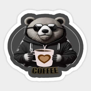 COFEE WITH BEAR DESIGN Sticker